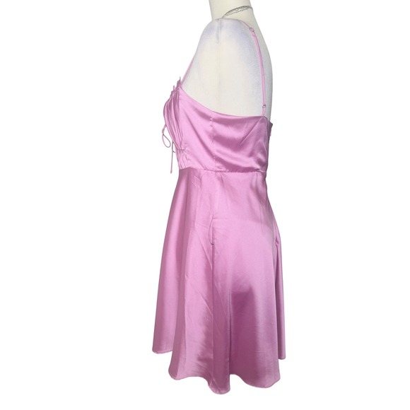 ASTR The Label Satin Mini Dress Women Sz M Orchid Pink Fairycore, Coquette - Picture 2 of 9
